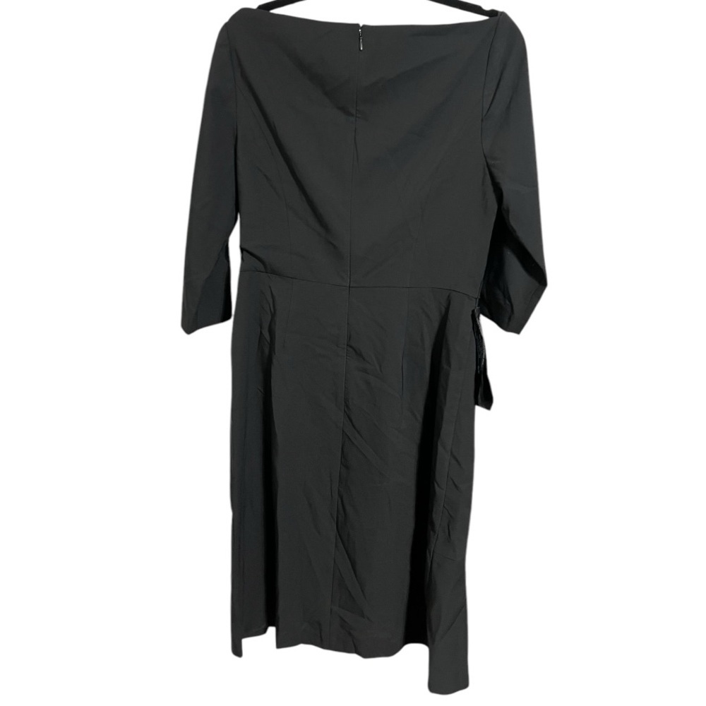 Kay Unger Izzy Midi Dress asymmetrical hem, Black - Picture 5 of 6
